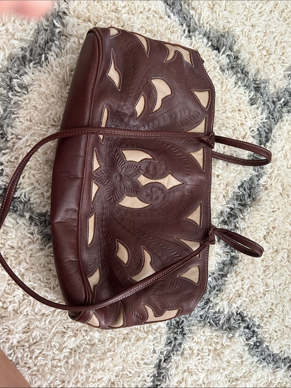 JL Saldivar Brown Leather Laptop Bag for Women - Picture 2 of 4
